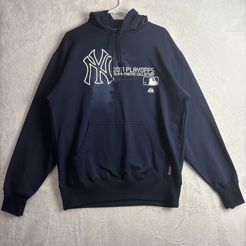 New York Yankees 2011 MLB Playoffs Hoodie Size Medium MLB authentic Collection
